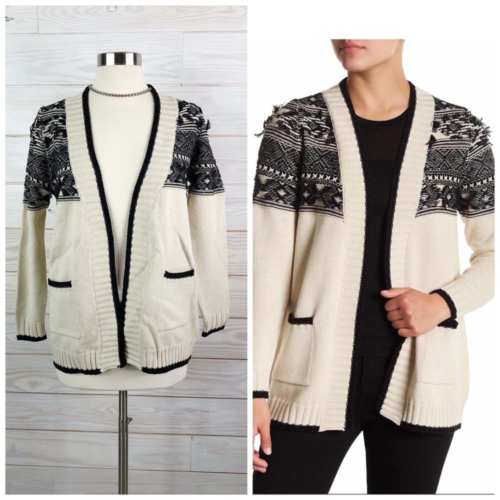 Chaser contrast stitch cardigan sweater Knit XS